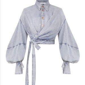 RUNWAY: REBELLION DENIM WRAP TOP
